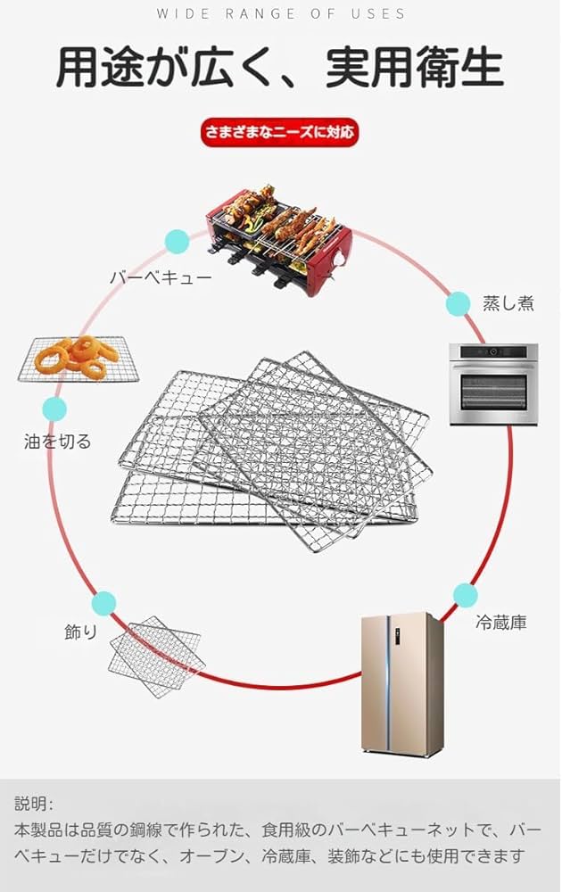 Amazon.co.jp: 焼き網 バーベキュー 網 ステンレス鋼 20~60cm角型 太く Amazon.co.jp: 焼き網 バーベキュー 網 ステンレス鋼 20~60cm角型 太く